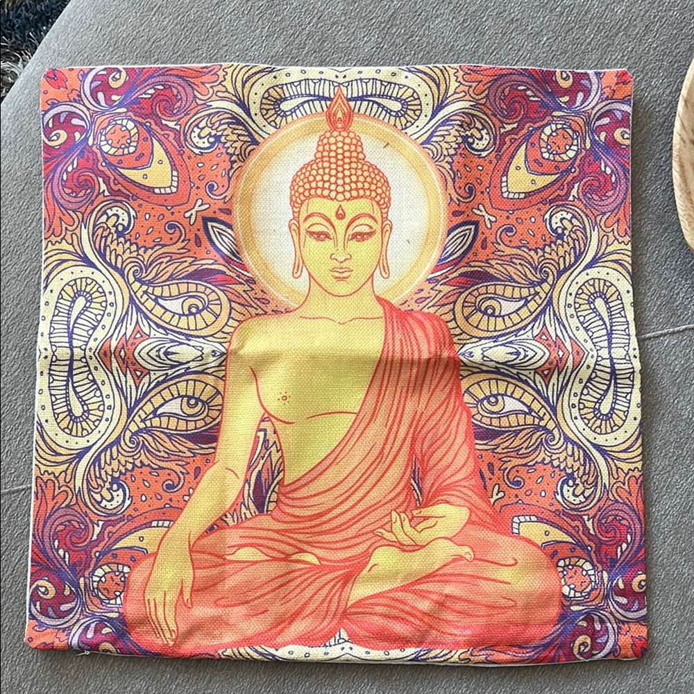 Buddha Wall Tapestry in Orange and Yellow